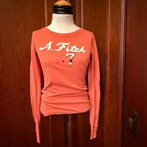 Vintage Y2K Abercrombie & Fitch Graphic Long Sleeve Shirt Orange M